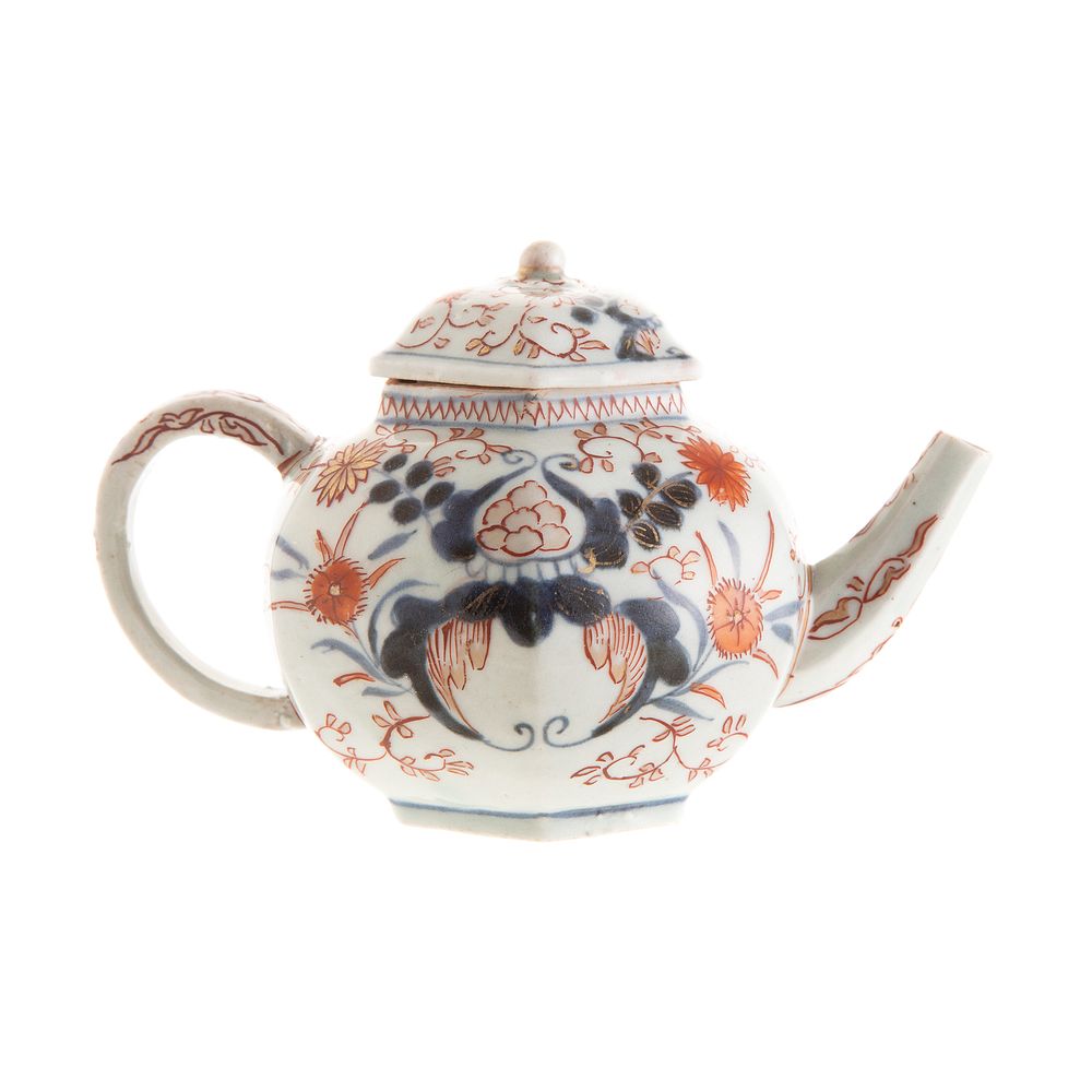 Appraisal: Chinese Export Imari Teapot Yongzhen circa small hexagonal teapot in