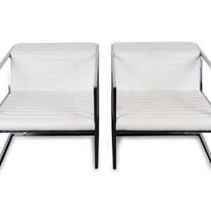 Appraisal: Bavuso Giuseppe Italian b Pair of Atlanta Lounge Chairs chrome