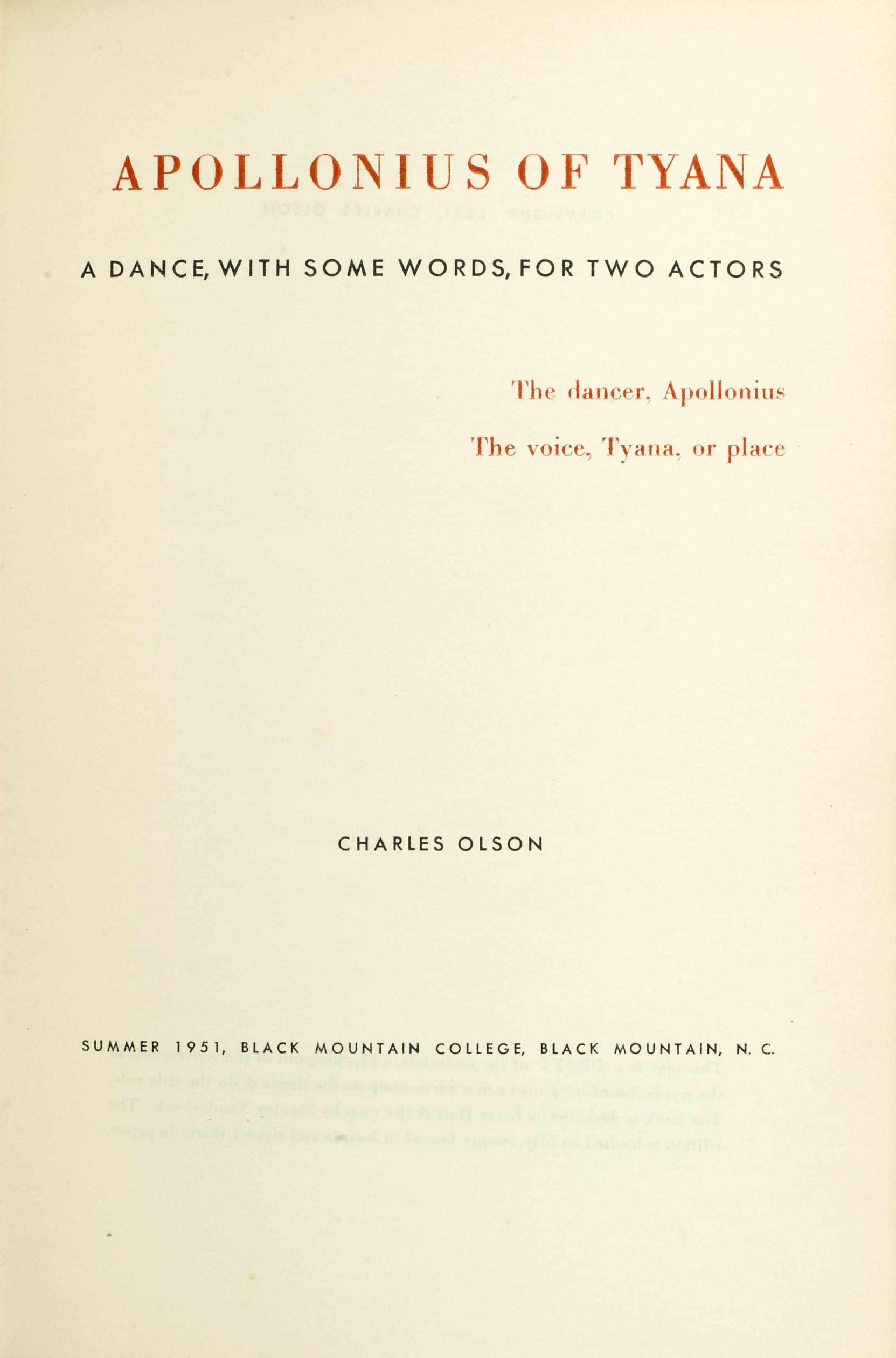 Appraisal: OLSON CHARLES - Apollonius of Tyana Black Mountain NC Black