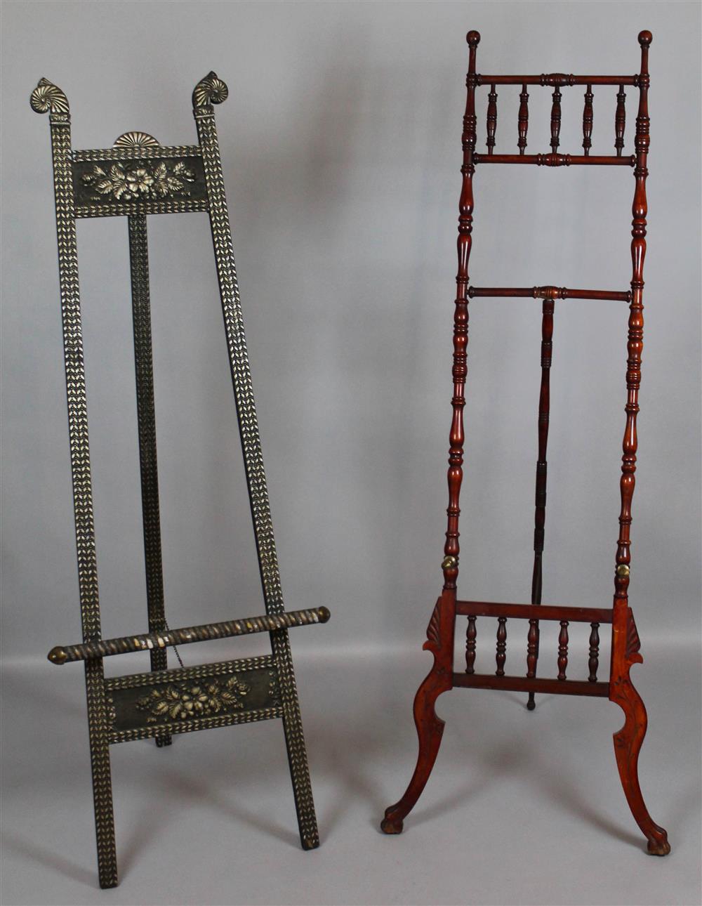 Appraisal: EASTLAKE CHERRY EASEL TOGETHER WITH A BLACK AND SILVER PAINTED