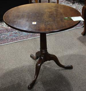 Appraisal: George III tilt top mahogany tea table circa having a