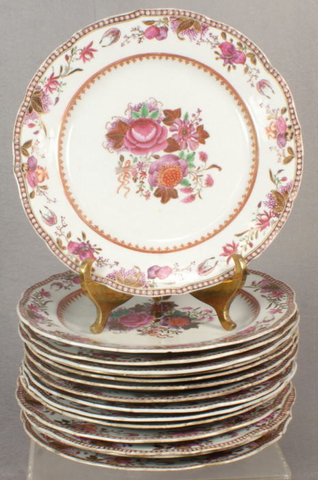 Appraisal: Chinese export porcelain set of Famille Rose dinner plates d