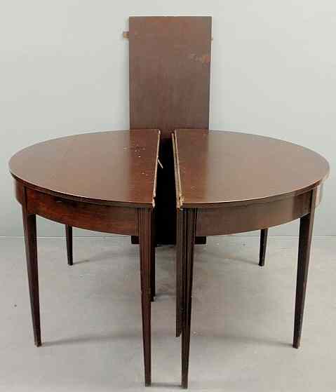 Appraisal: Chippendale two-part banquet table c with two D-shaped ends- one