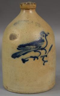 Appraisal: Stoneware jug Norton Co with cobalt blue bird minor chips