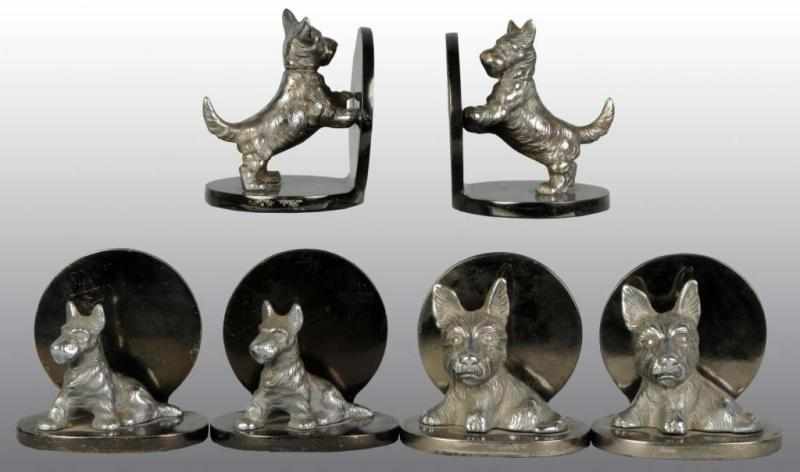 Appraisal: Lot of Pairs of Scottie Cast Bookends Description Includes Hubley