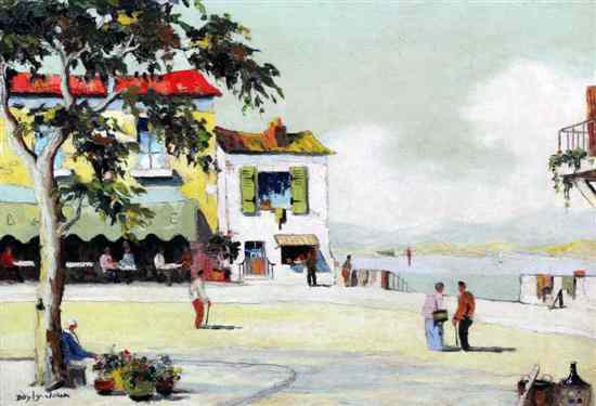 Appraisal: Cecil Rochfort D'Oyly-John - oil on canvas Mediterranean town square