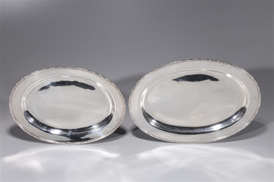 Appraisal: Two Chinese sterling silver serving platters each marked YUCHANG STERLING