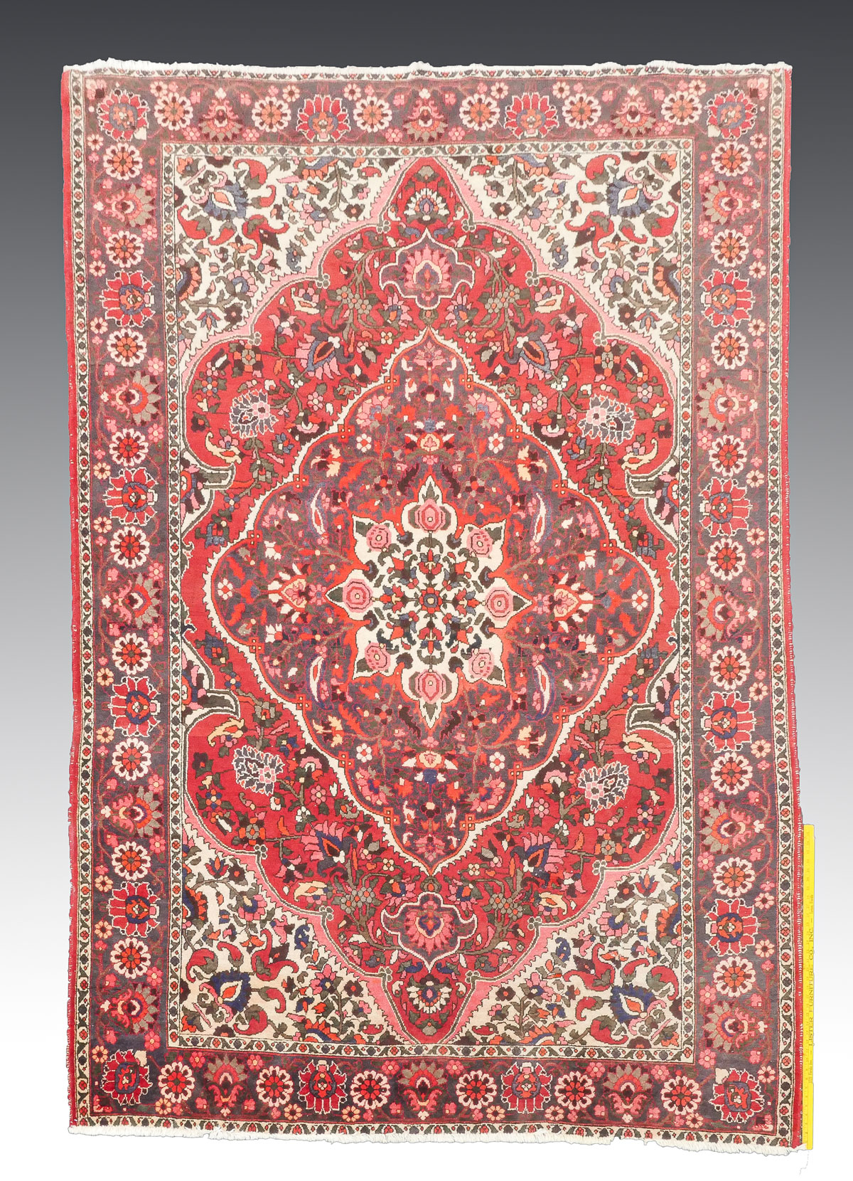 Appraisal: SEMI-ANTIQUE PERSIAN HAND KNOTTED WOOL RUG ' X ' This