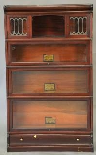 Appraisal: Globe Wernicke mahogany stacking bookcase with two leaded doors plus