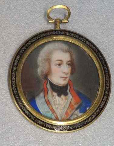 Appraisal: HALL Miniature Portrait on Ivory of an Admiral Signed lower