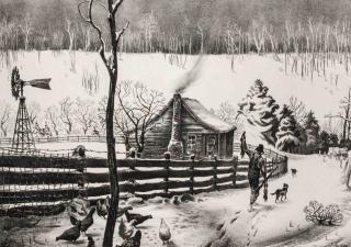 Appraisal: CHARLES BANKS WILSON - SIGNED LITHOGRAPH Titled 'Ozark Snow' lower