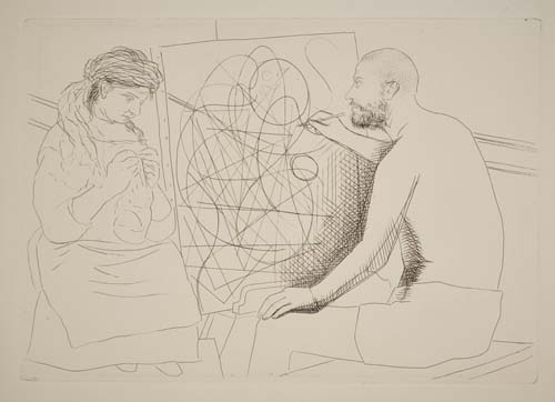 Appraisal: PABLO PICASSO Peintre et Mod le tricotant Etching x mm