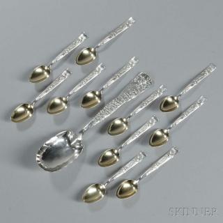 Appraisal: Twelve Pieces of Tiffany Vine Pattern Sterling Silver Flatware Twelve