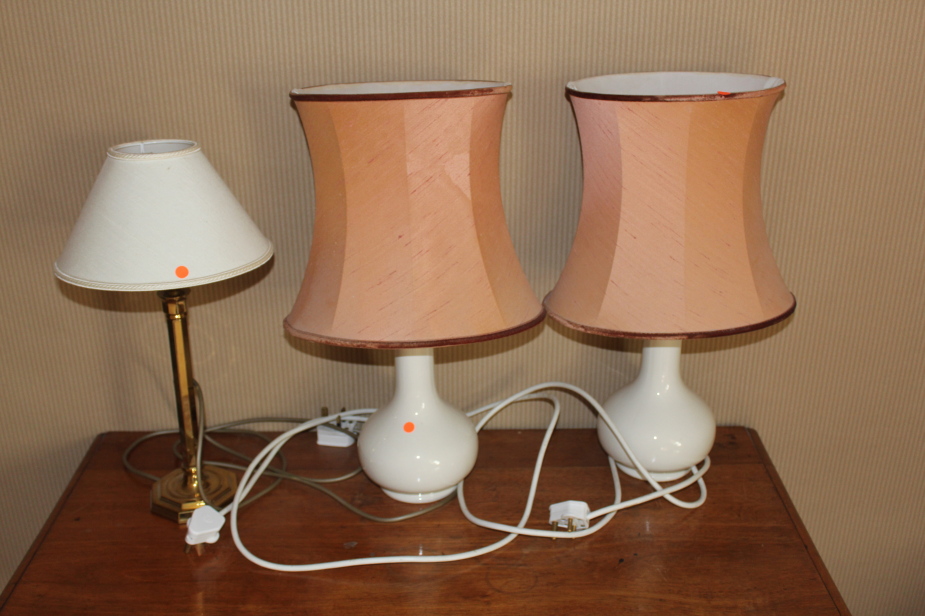 Appraisal: A pair of table lamps and another