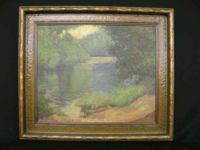 Appraisal: Fanny Lee Turner Oil Landscape with River image area x