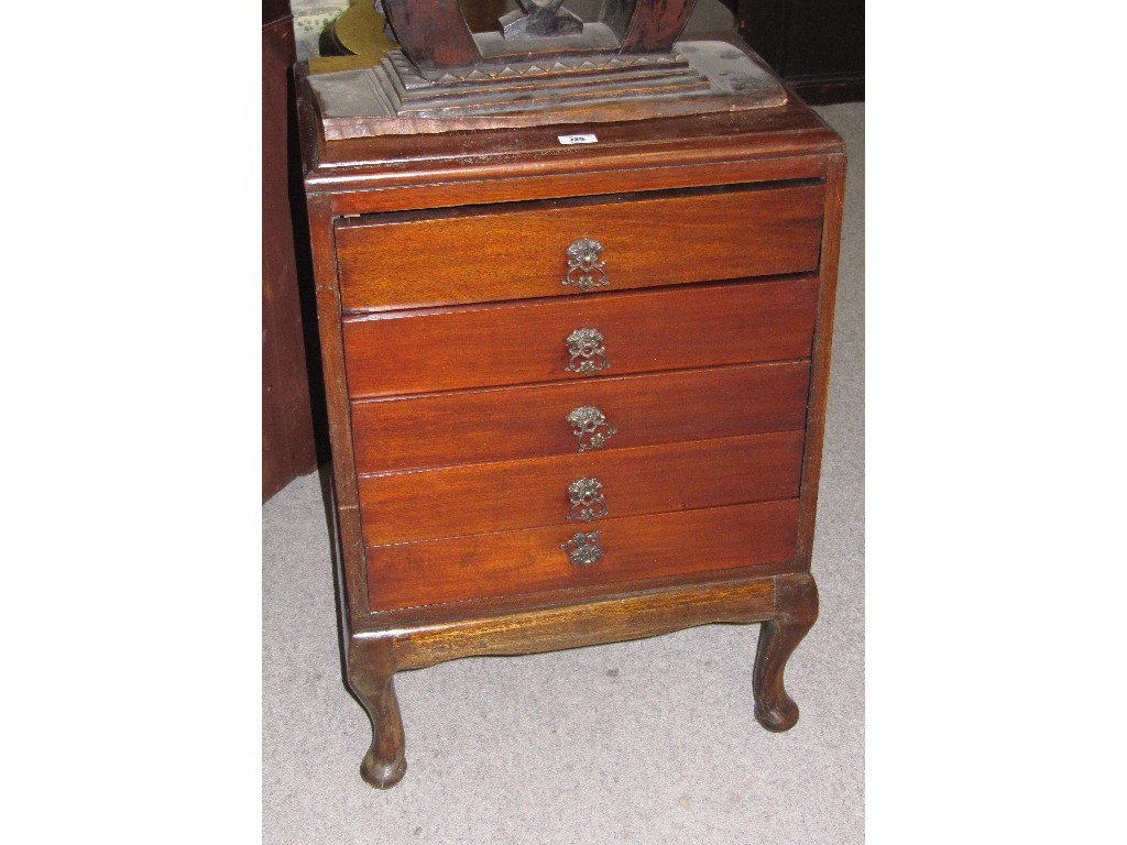 Appraisal: Mahogany five-drawer music cabinet