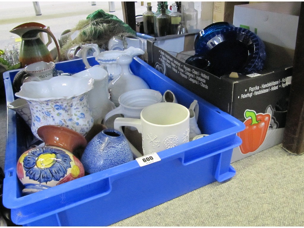 Appraisal: Lot comprising two boxes of assorted ceramics and glass items