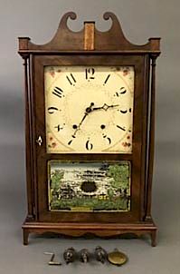 Appraisal: Eli Samuel Terry Mahogany Clock Eli Samuel Terry mahogany pillar