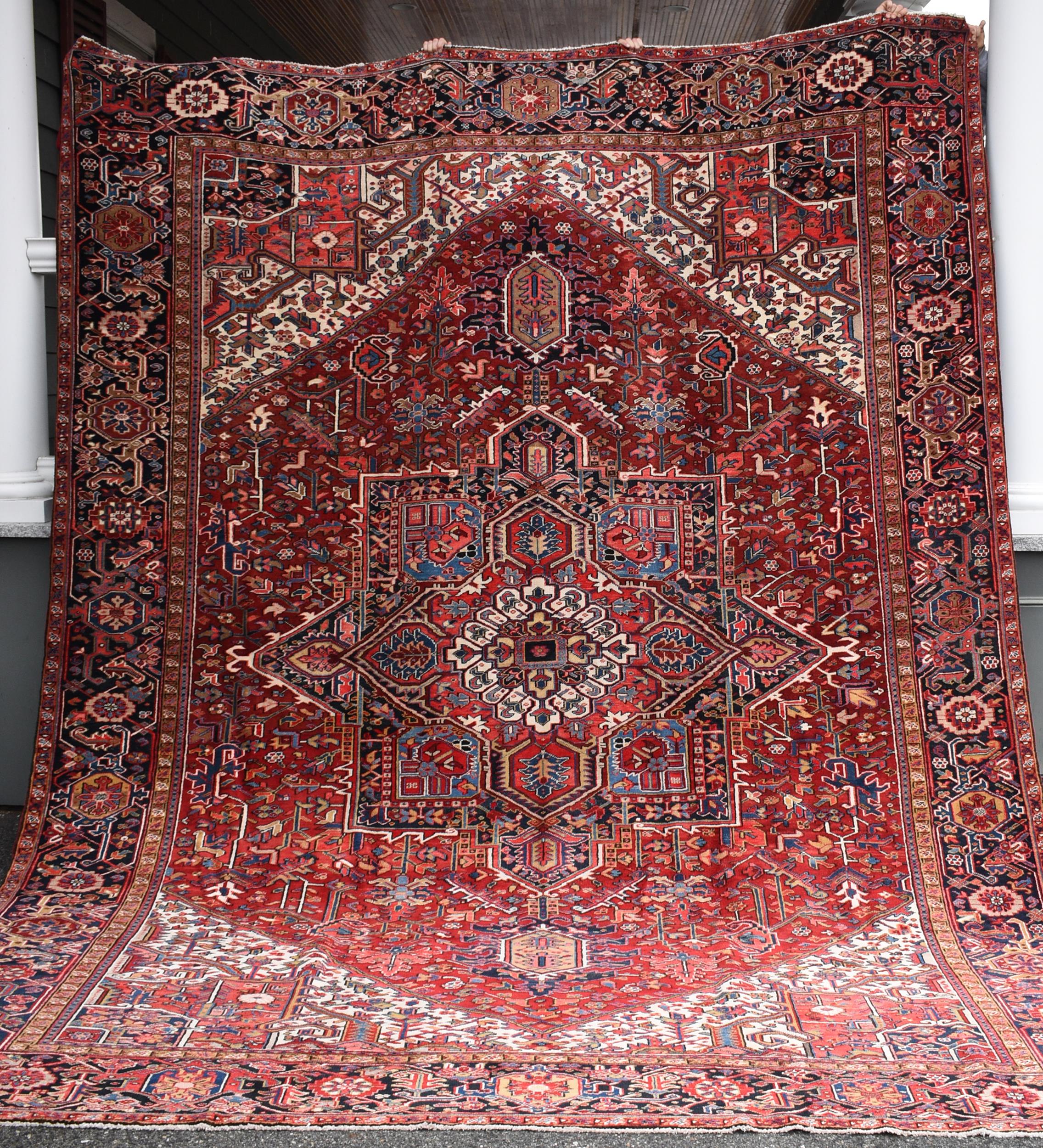 Appraisal: VINTAGE ROOM SIZE ORIENTAL HERIZ RUG Ca s room size