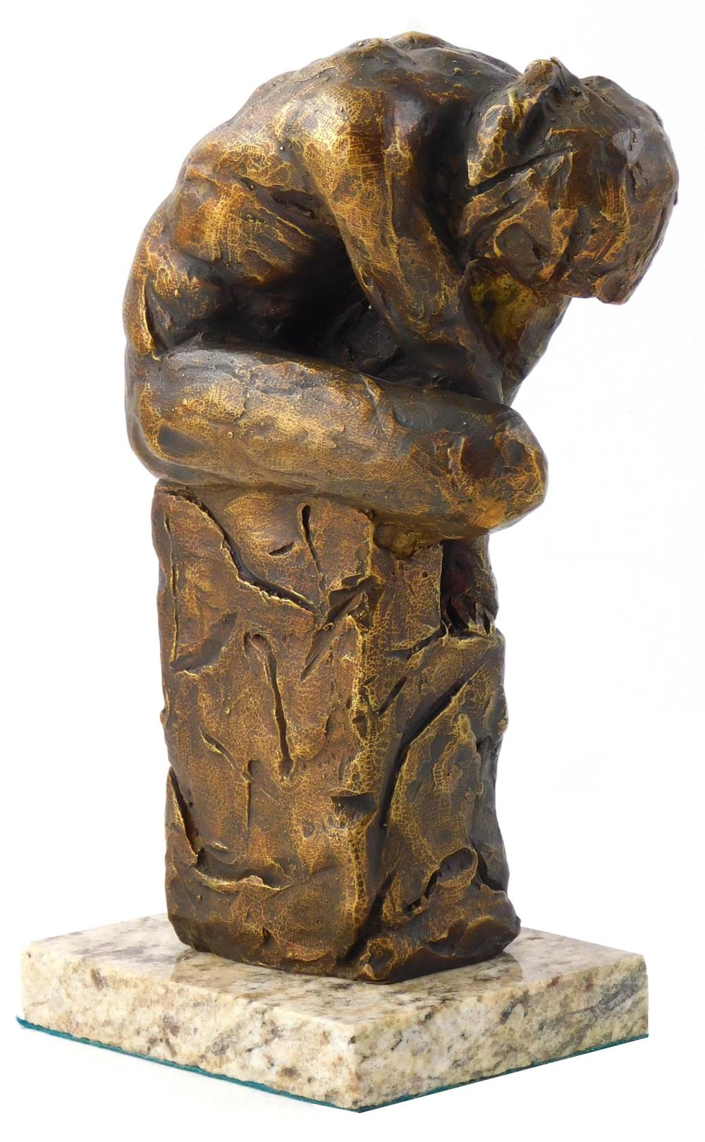 Appraisal: After Camille Claudel French - The Leaning Man patinated bronze