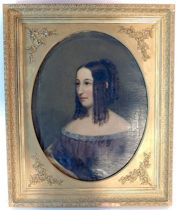 Appraisal: Oil on Canvas Portrait of Woman Unsigned portrait of a