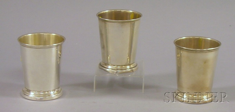 Appraisal: Set of Three Poole Sterling Silver Tumblers approx troy oz