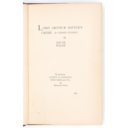 Appraisal: Wilde Oscar - Lord Arthur Savile's Crime and Other Stories