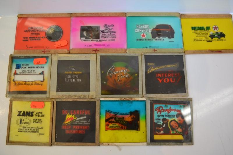 Appraisal: A COLLECTION OF 'S CINEMA ADVERTISING GLASS SLIDES PLUS SOME