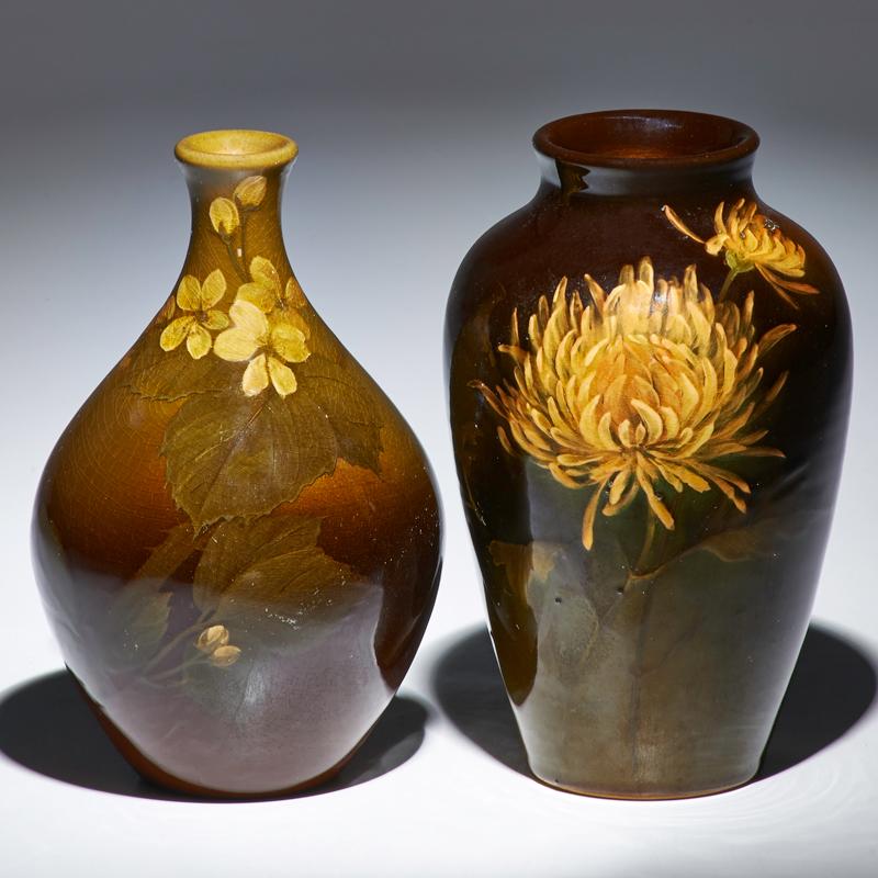 Appraisal: ELIZABETH LINCOLN LENORE ASBURY ROOKWOOD Two vases in Standard Glaze