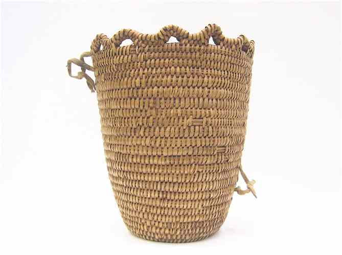 Appraisal: KLICKITAT PAIUTE INDIAN BASKET c 's with looped rim Dimensions