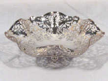 Appraisal: A pierced silver sweetmeet dish on three ball feet Birmingham