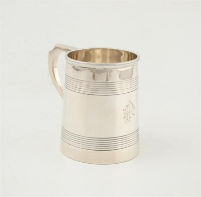 Appraisal: A silver christening mug by W B and S Limited