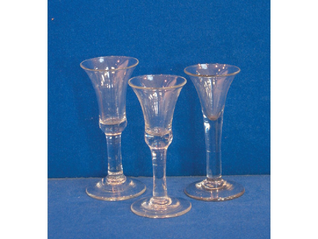 Appraisal: AN TH CENTURY WINE GLASS with a flared bowl on