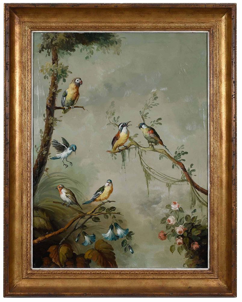 Appraisal: Ira Monte Spanish born Tropical Sun Birds signed lower right