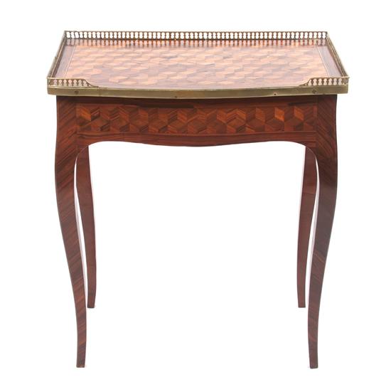 Appraisal: Sale Lot A French Brass Mounted Parquetry Side Table the