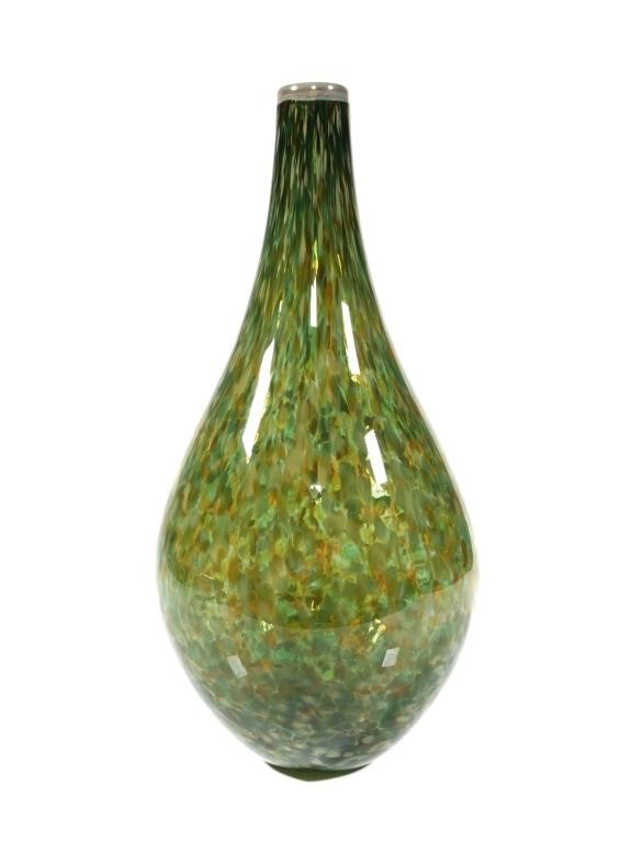 Appraisal: Blown art glass vase by Cohn Stone in mottled yellows