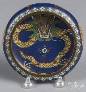 Appraisal: Chinese cloisonn dragon water coup '' h '' w Chinese