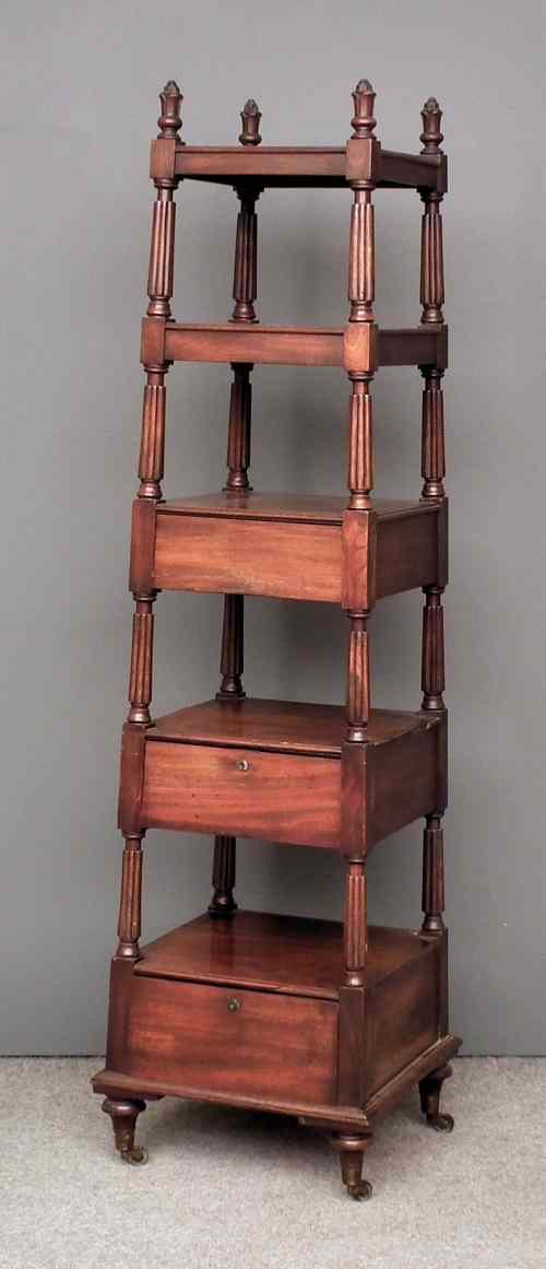 Appraisal: A good George IV mahogany five tier whatnot of square