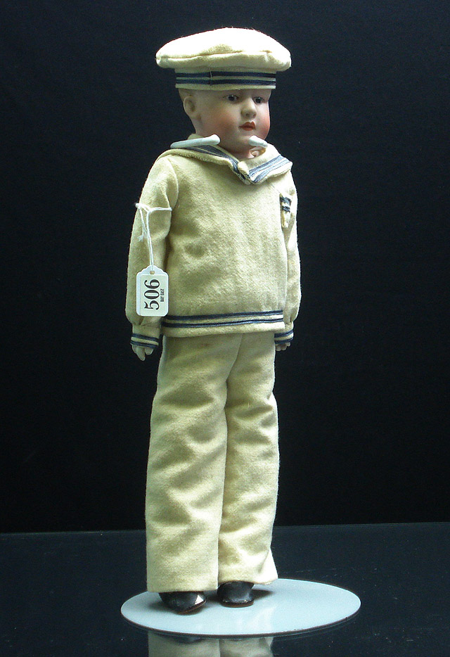 Appraisal: A Heubach character boy with dome bisque head and shoulder