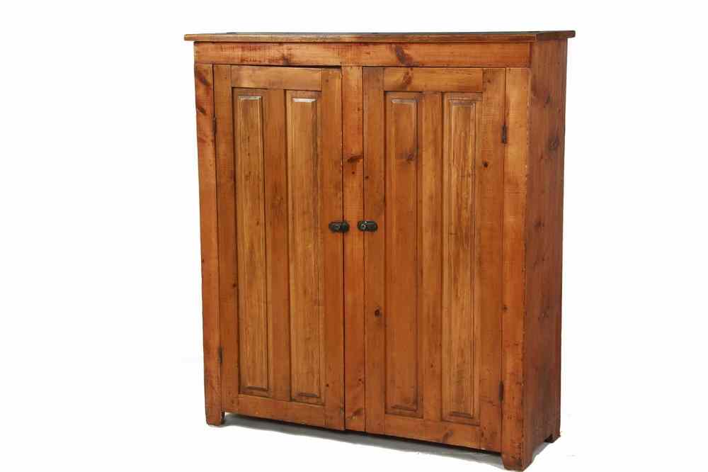 Appraisal: COUNTRY CUPBOARD - th c Two-Door Pumpkin Pine Country Cupboard