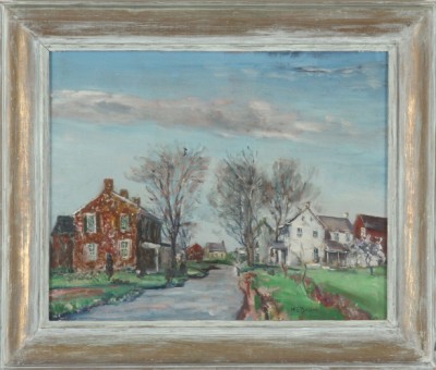 Appraisal: Emmaus Avenue Road to Dorneyville oil on canvas x SLR