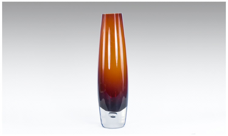 Appraisal: Red Glass Modernist Vase