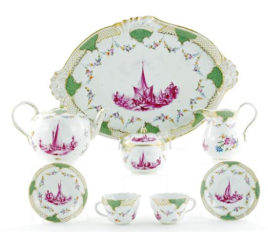 Appraisal: Meissen porcelain tea service with tray late th early th