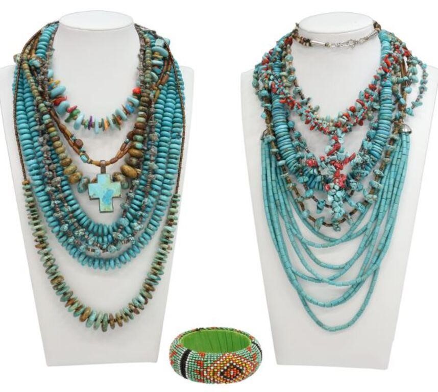 Appraisal: lot of Southwest style necklaces fashioned from various stones and