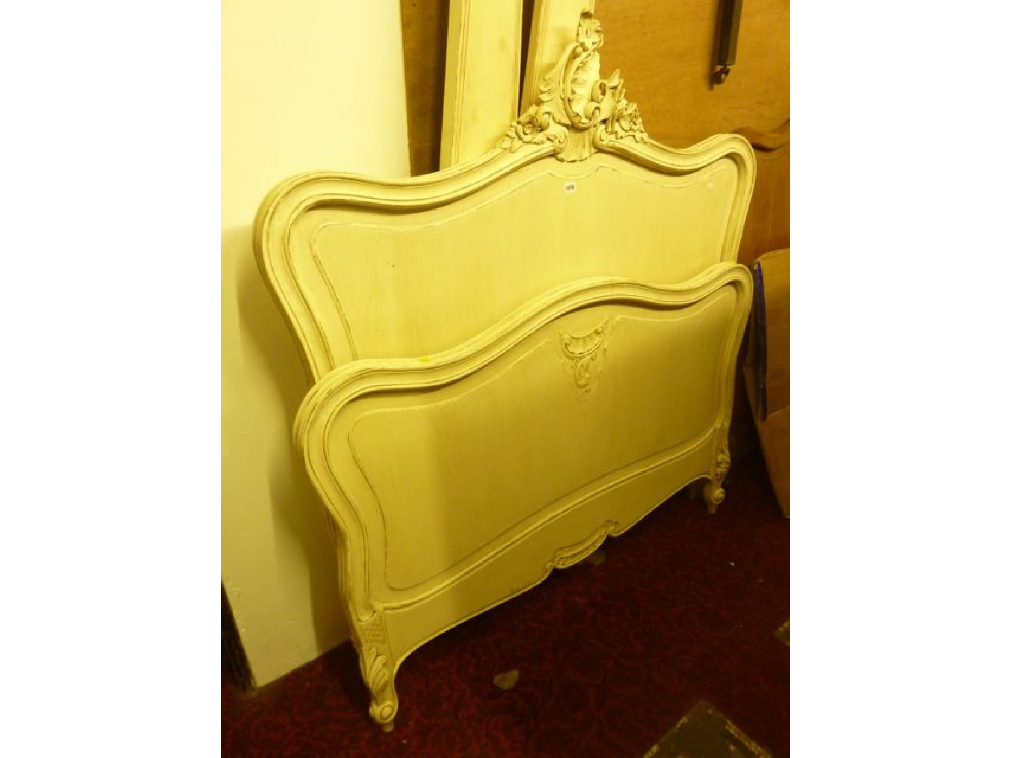 Appraisal: A continental oak double bedstead with all over later painted