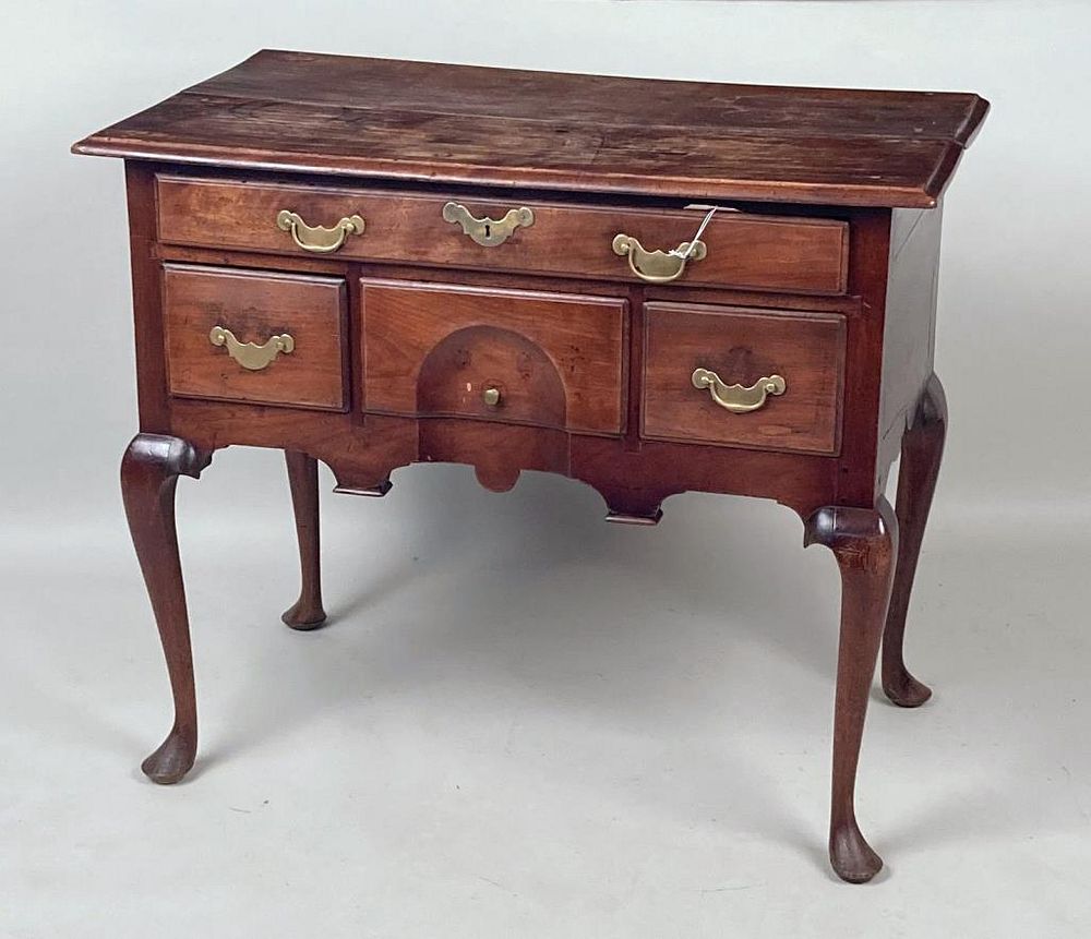 Appraisal: Boston Queen Anne Carved Walnut Lowboy high wide deep As