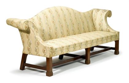 Appraisal: Chippendale-style mahogany camelback sofa alexander maranca - philadelphia Arched and