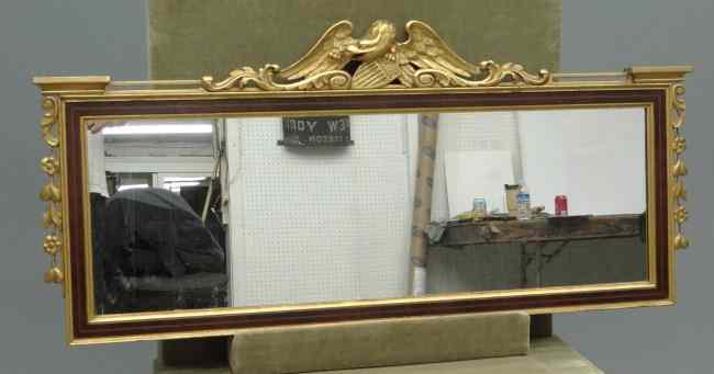 Appraisal: th c Centennial inlaid eagle crest mirror '' x ''