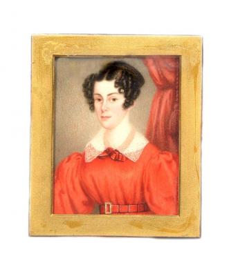 Appraisal: ENGLISH SCHOOL mid th century A Lady wearing a red