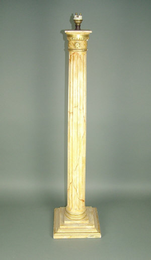 Appraisal: Four marble effect wooden table lamps of fluted columnar form